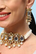 White Gold Brass Necklace Set image number 1
