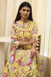 Earthy Blue Cotton Floral Tiered Dress image number 1
