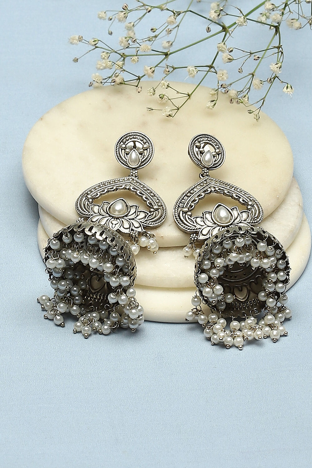 Oxidised Brass Jhumkas image number 0