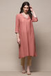 Dusky Rose Polyester Straight Kurta image number 0