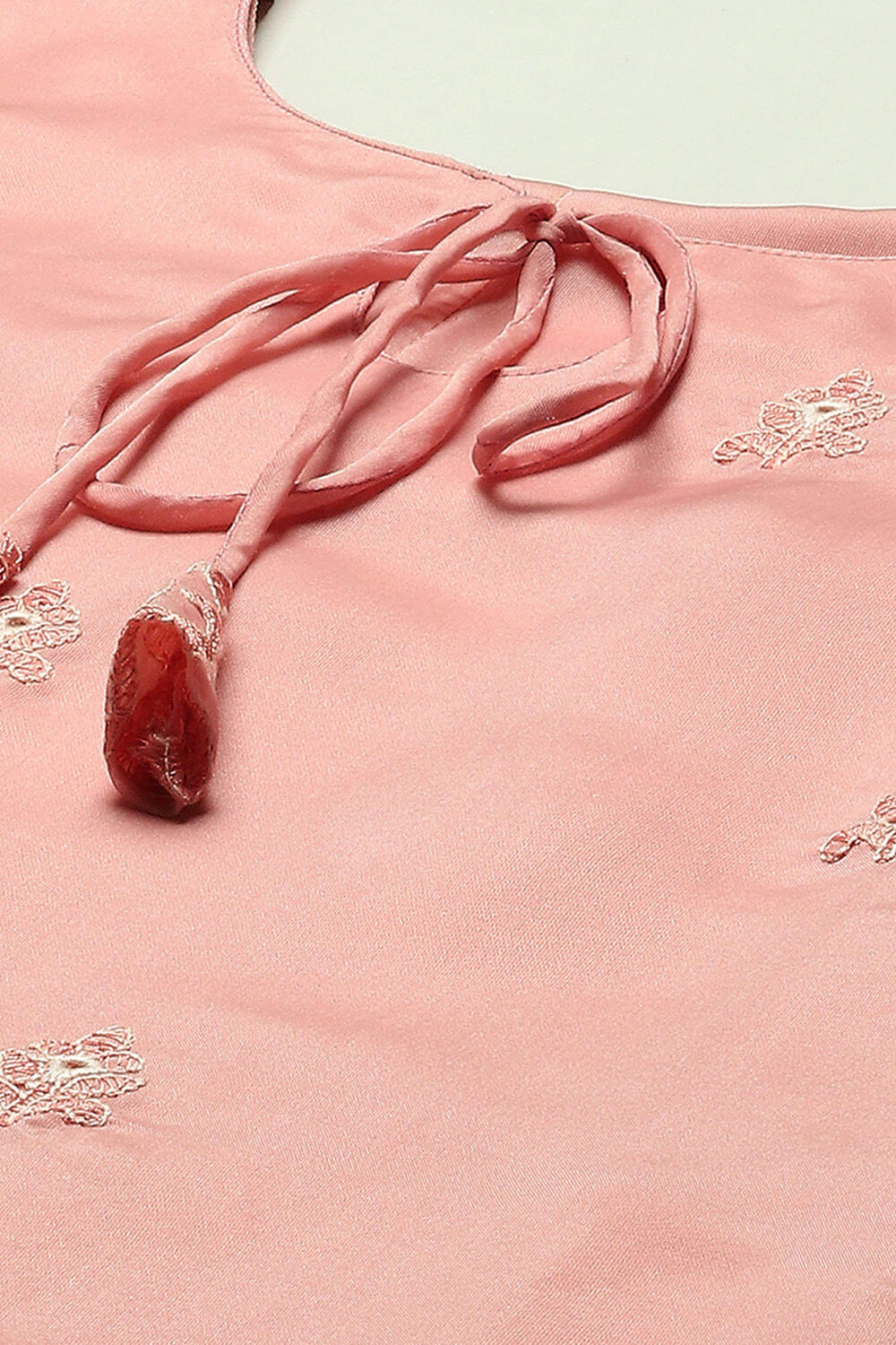 Pink Organza Unstitched Suit set image number 2