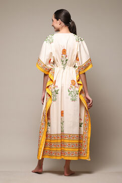 OWhite & Must Cotton Printed Kaftan image number 4