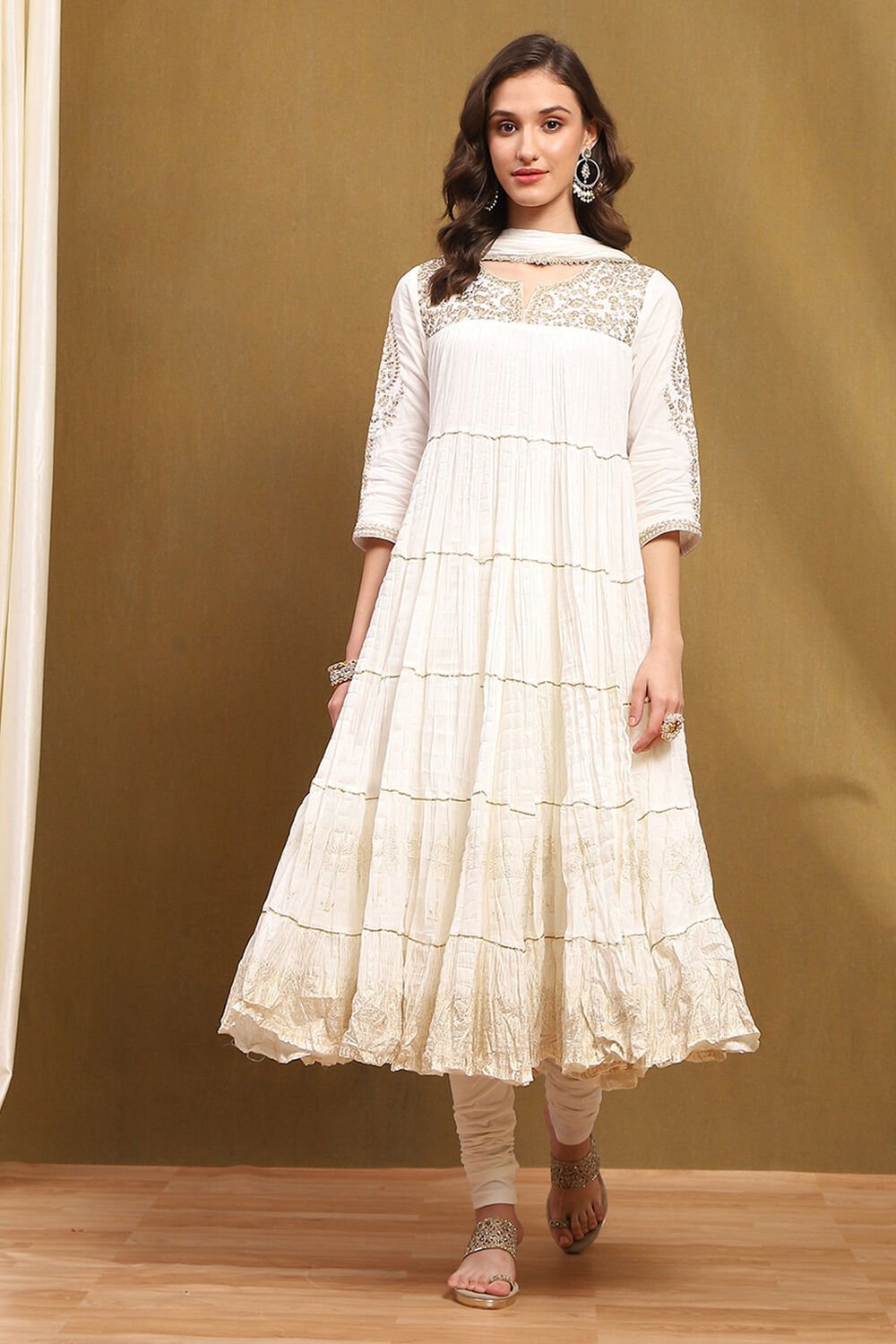 Biba white anarkali suit deals