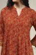 Rust Viscose Rayon Relaxed Printed Shirt image number 1