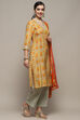 Mango Yellow Viscose Straight Suit Set image number 6