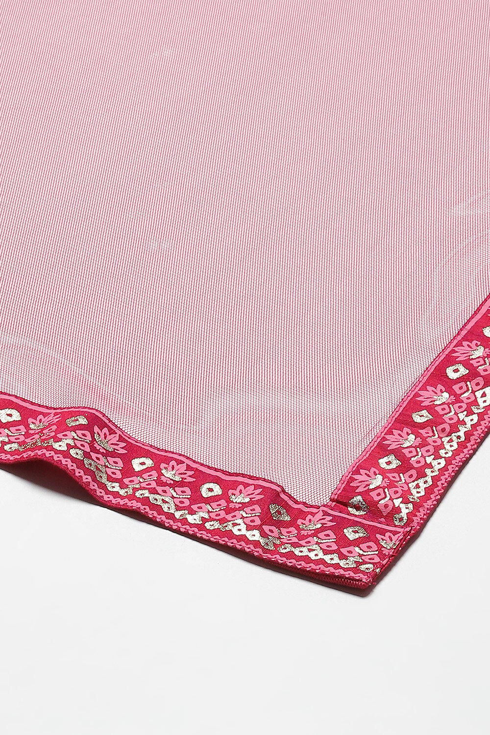 Magenta Cotton Blend Straight Printed Kurta Suit Set image number 3