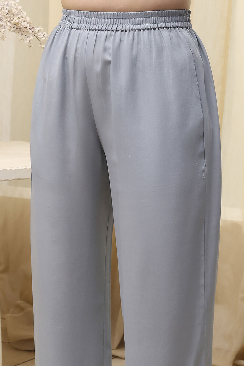 Pink Georgette Schiffly Unstitched Suit Set image number 3