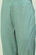 Sage Green Art Silk Straight Kurta Slim Pant Suit Set image number 2