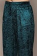 Teal Polyester Straight Embroidered Kurta Palazzo Suit Set image number 2