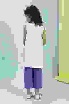 White and Blue Cotton Embroidered Straight Kurta Set image number 4