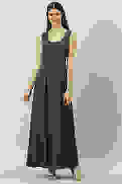 Charcoal Art Silk with Cape Printed Dress image number 3