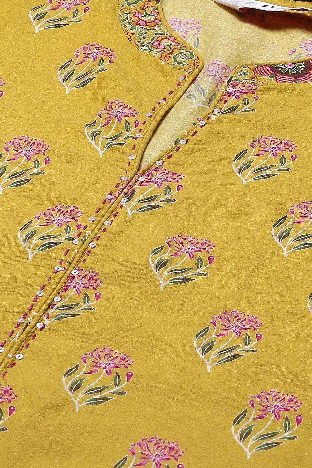 Black Cotton Straight Kurta Churidar Suit Set image number 1