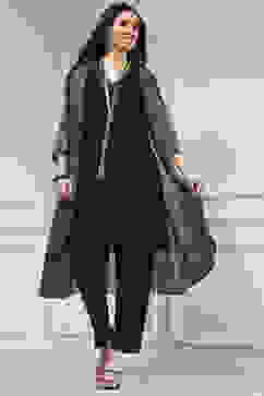 Black Viscose Rayon Straight Dyed Fusion Set image number 0