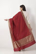 Maroon White Art Silk Dupatta image number 2