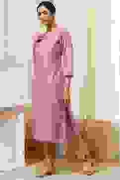 Pink Poly Cotton Straight Yarndyed Kurta image number 2