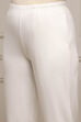 Blue Cotton Lycra Straight Pants image number 1