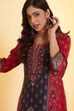 Green Viscose Blend Straight Suit Set image number 1