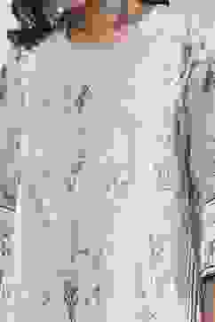 Turquoise Cotton Floral Printed Straight Suit Set image number 1