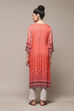 Coral Polyester Straight Printed Kurta image number 5