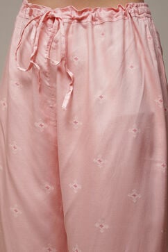 Light Pink Modal Straight Kurta Palazzo Suit Set image number 6