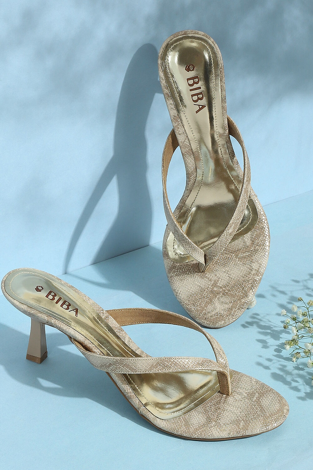Gold and white 2025 sandals