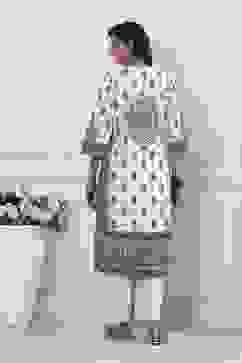 Off-White Cotton Printed Straight Suit Set image number 4