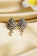 Silver Toned Gold Plated Brass Studded Drop Earrings image number 0