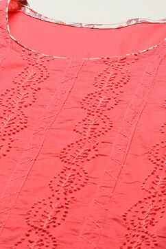 Pink Cotton Unstitched Suit Set image number 2
