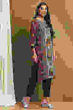 Brown Hand-Block Printed Straight Kurta image number 4