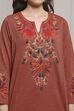 Rust Polyester Yarndyed Straight Kurta image number 1