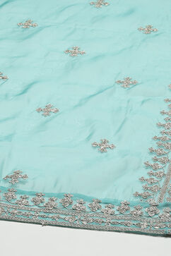 Sea Green Polyester Straight Kurta Salwar Suit Set image number 3