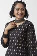 Black Cotton Gold Motif Printed Short Kurti image number 6