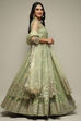 Mint Green Nylon Embroidered Lehenga Set image number 6