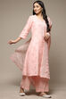 Powder Pink Cotton Blend Straight Kurta Palazzo Suit Set