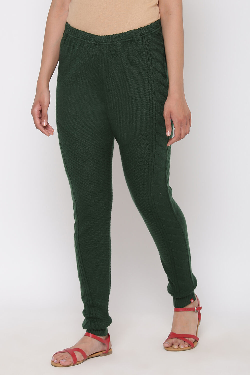 Bottle Green Woolen Leggings at Biba Global