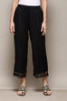 Black Rayon Regular Solid Palazzo image number 5