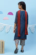 Blue Art Silk Girls Straight Straight Kurta Palazzo Suit Set image number 4