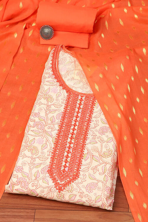 Gajri Cotton Woven Unstitched Suit Set image number 0