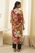 Rust Printed Straight Kurta image number 3