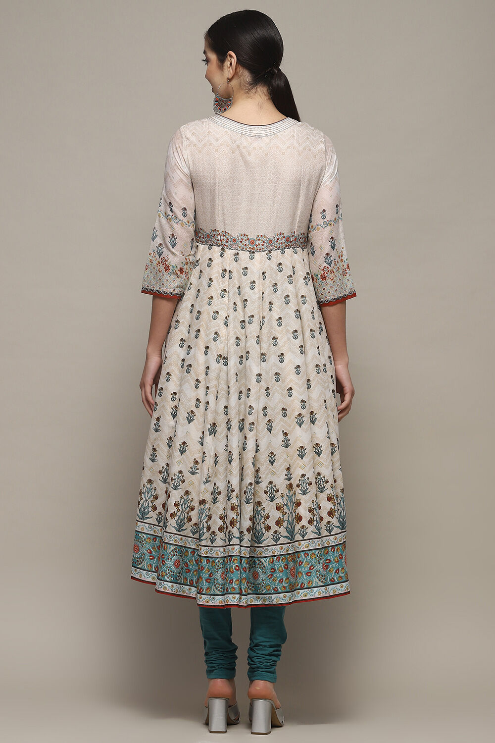 Yellow Voile Anarkali Kurta Churidar Suit Set image number 5