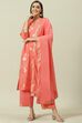 Turquoise Printed Cotton Straight Suit Set image number 7
