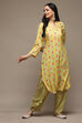 Yellow Rayon Straight Kurta Pants Suit Set