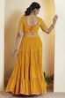 Mustard Cotton Gathered Lehenga Set image number 6