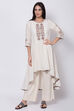 Off White A Line High Low Kurta image number 0