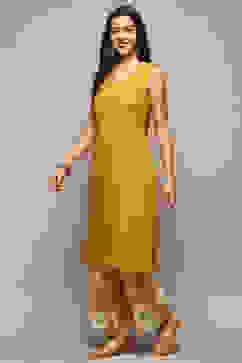 Yellow Polyester Straight Printed 2 Piece Set image number 7