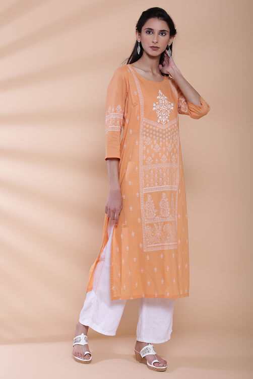 Sea Green Chikankari Embroidered Kurta image number 3
