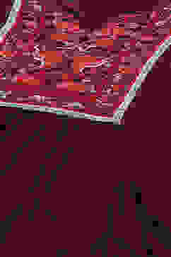 Burgandy LIVA Gathered Solid Kurta Slim Pant Suit Set image number 1