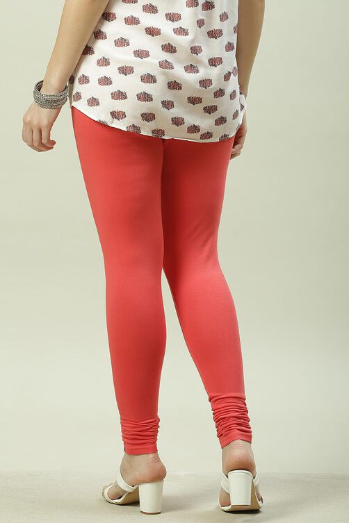 Camel Cotton Blend Solid Churidar image number 4