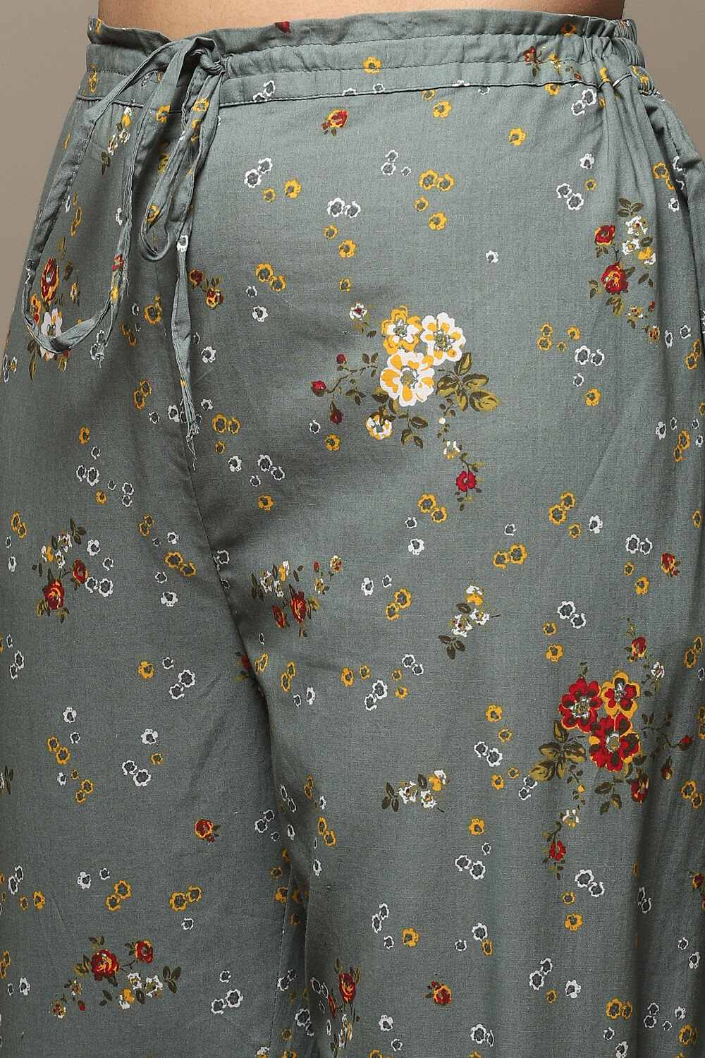 Yellow Cotton Straight Kurta Palazzo Suit Set image number 2