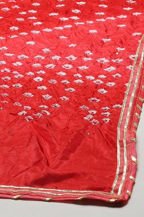 Orange Silk Blend Unstitched Suit set image number 4